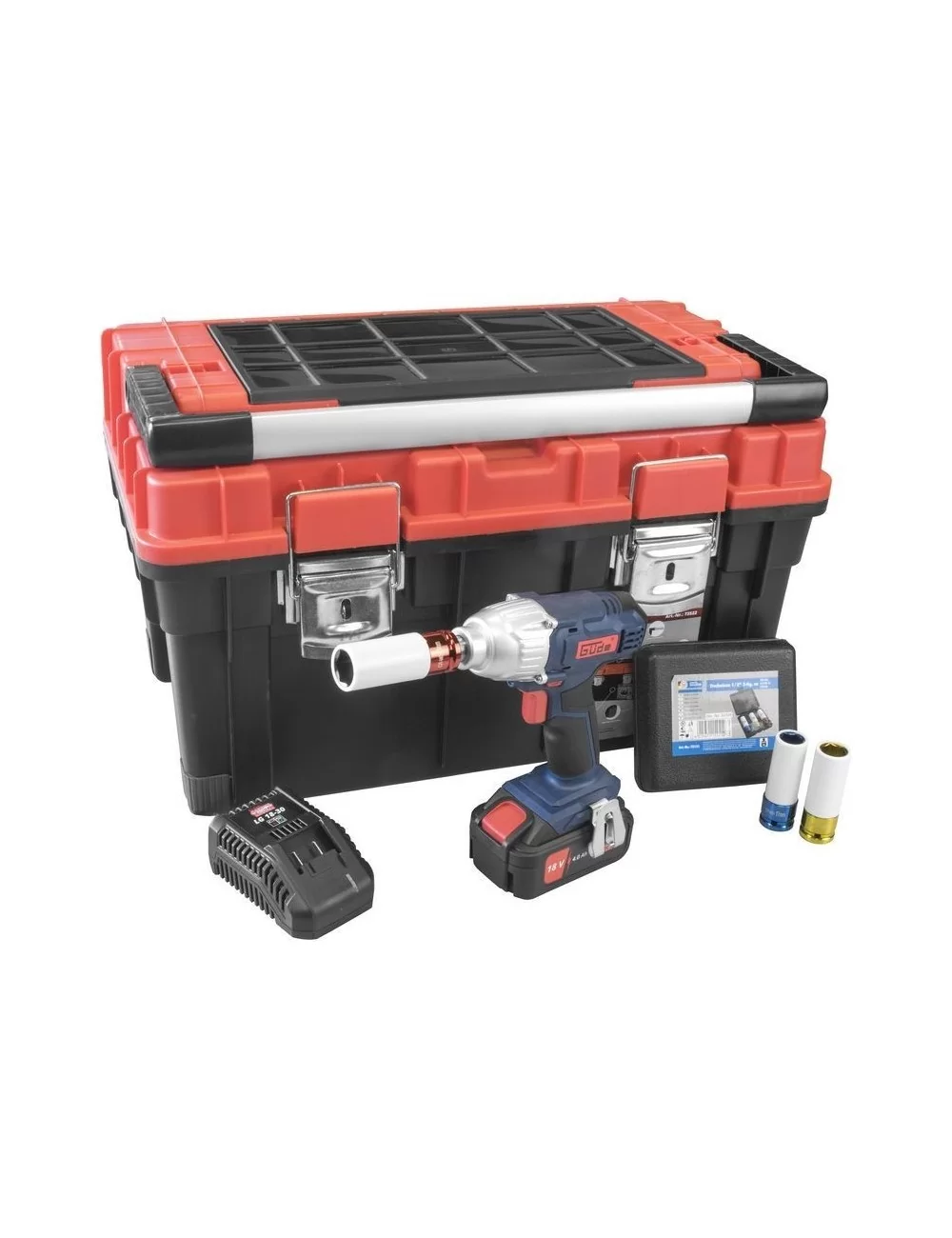 Gereedschapplek|GereedschapplekGude BSS 18 accu slagmoersleutel 18 Volt 5 delige set in koffer