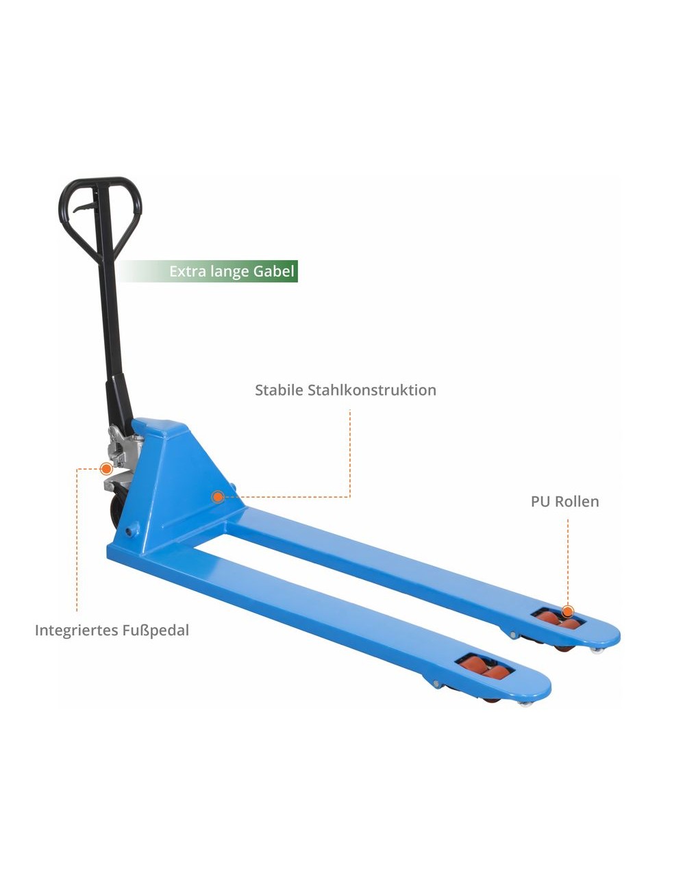 Gereedschapplek|GereedschapplekGude Palletwagen GHW 2500-180 PU Extra lang 180cm