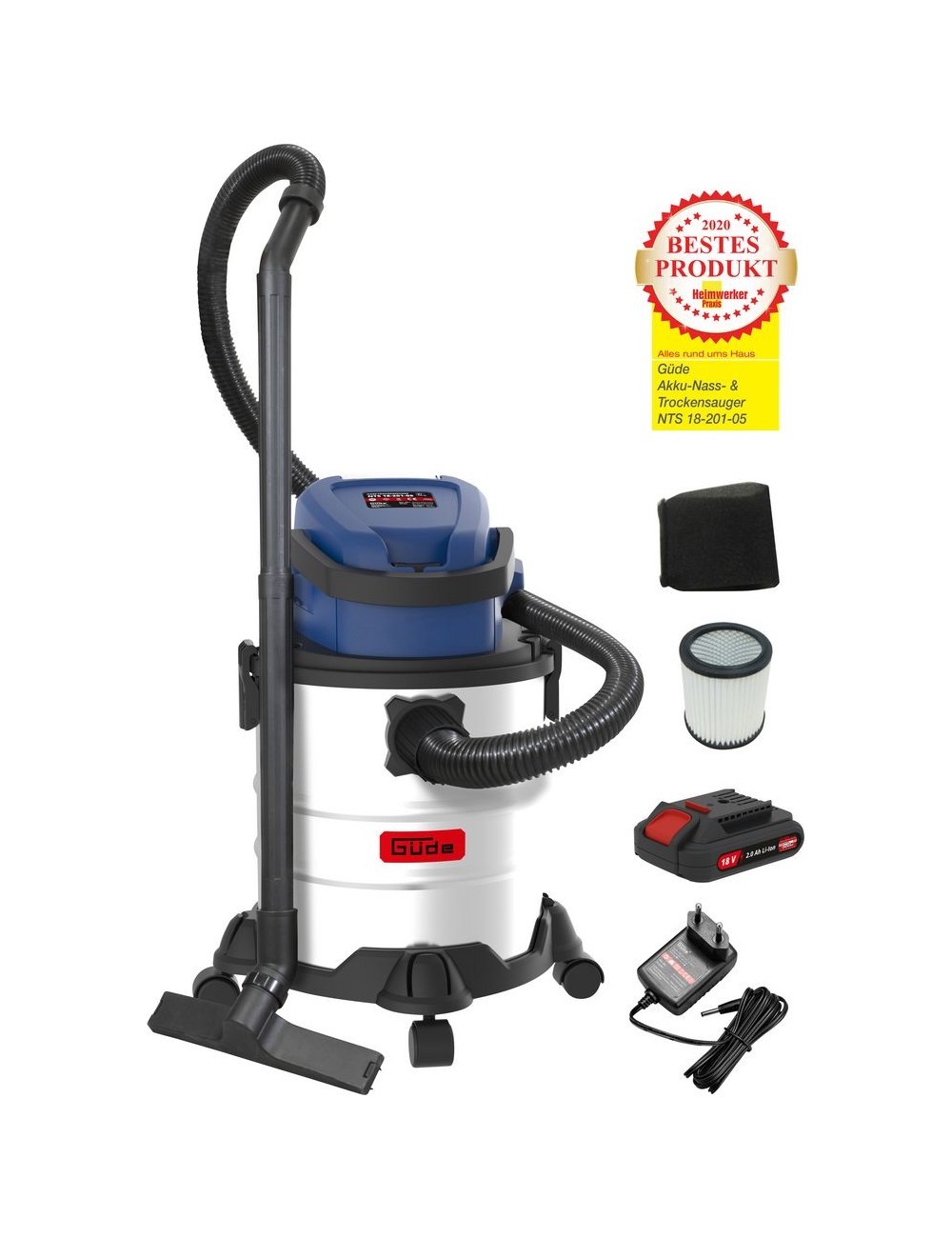 Gereedschapplek|GereedschapplekGude Accu Nat-Droog zuiger NTS 18-201-05