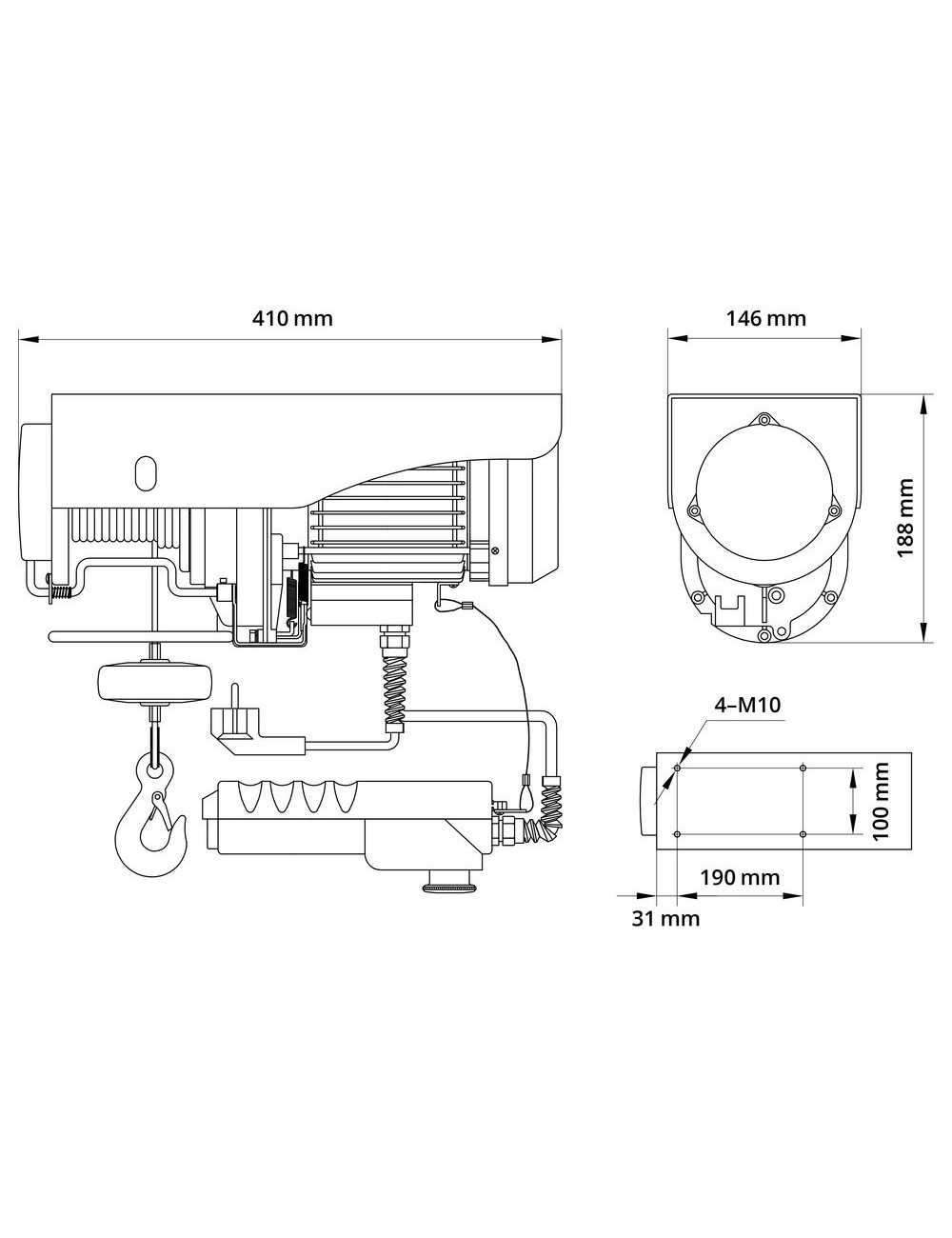 Gereedschapplek|GereedschapplekGude Elektrische takel 300/600Kg